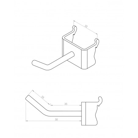 Wieszak ze stali nierdzewnej do tablicy perforowanej