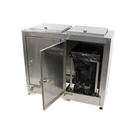 Kosz ze stali nierdzewnej, otwierany pedałem nożnym