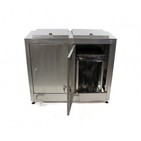 Kosz ze stali nierdzewnej, otwierany pedałem nożnym